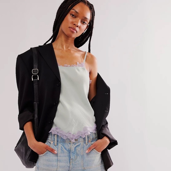 NWOT Free People Sunset Lover Cami - SZ XS - Color : SEA MIST - Picture 3 of 8